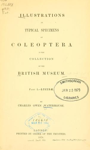 Cover for Illustrations of typical specimens of Coleoptera in the collection of the British museum.