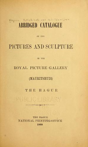 Cover for Abridged catalogue of the pictures and sculpture in the royal picture gallery (Mauritshuis) The Hague