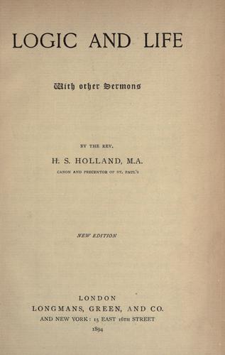 Cover for Logic and life