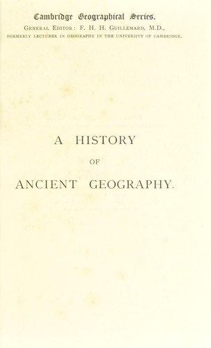 Cover for A history of ancient geography