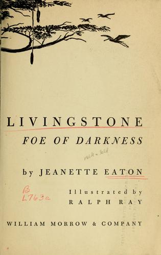 Cover for David Livingstone