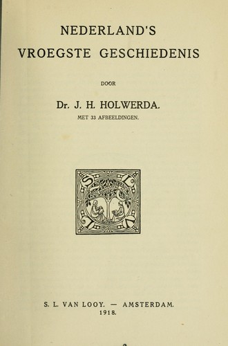Cover for Nederland's vroegste geschiedenis