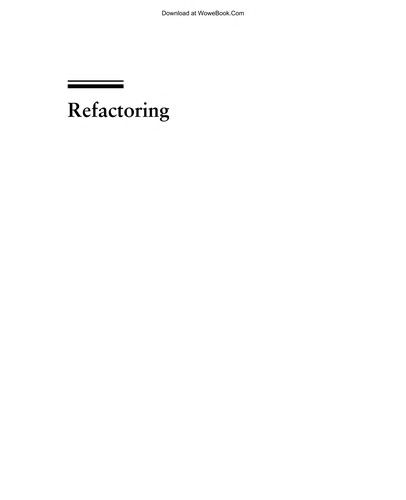 Cover for Refactoring