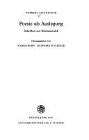 Cover for Poesie als Auslegung
