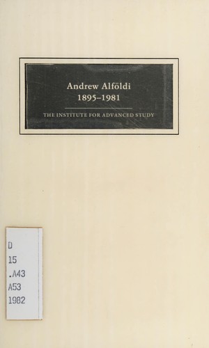 Cover for Andrew Alföldi, 1895-1981
