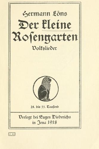 Cover for Der kleine Rosengarten