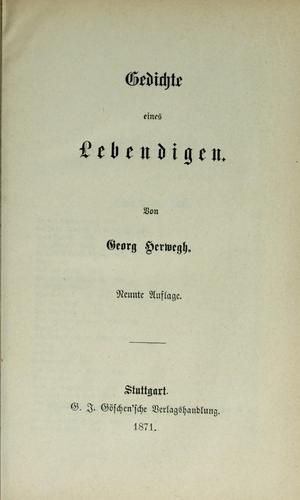 Cover for Gedichte eines Lebendigen