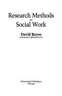 Cover for Research methods in social work