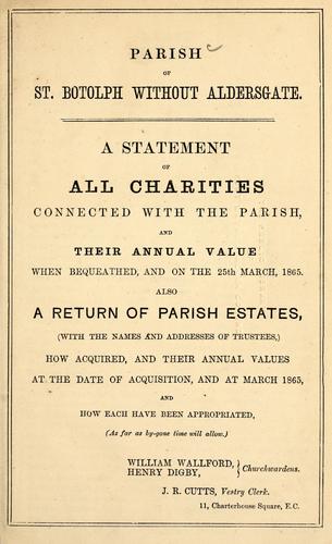 Cover for Parish of St. Botolph without Aldersgate