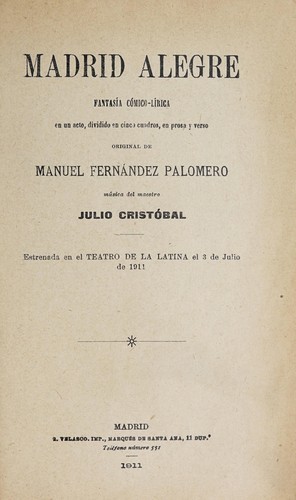 Cover for Madrid alegre