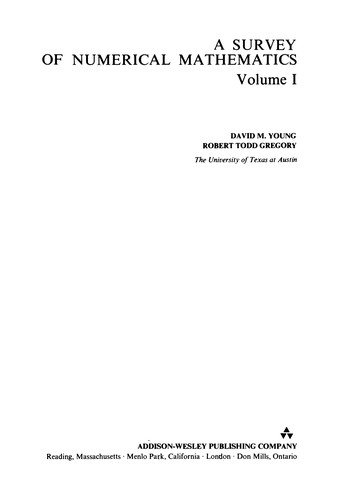 Cover for A survey of numerical mathematics