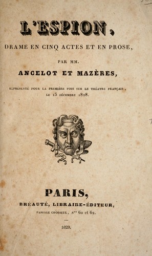 Cover for L'espion