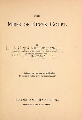 Cover for The miser of King's court