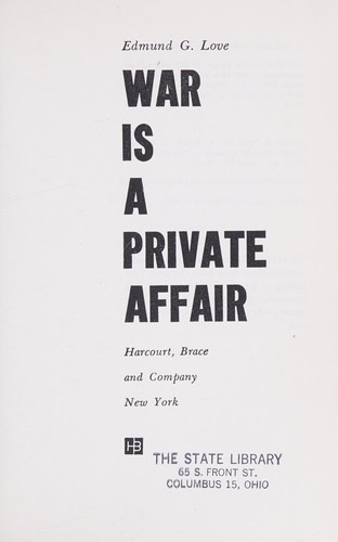Cover for War is a private affair.
