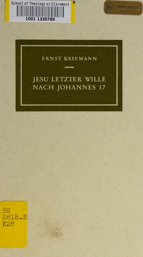 Cover for Jesu letzter Wille nach Johannes 17