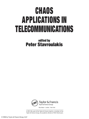 Cover for Chaos applications in telecommunications