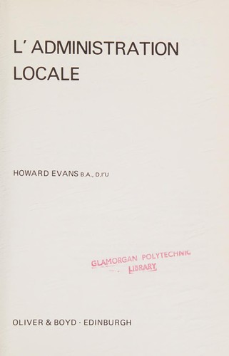 Cover for L' Administration locale