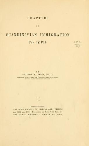 Cover for Chapters on Scandinavian immigration to Iowa