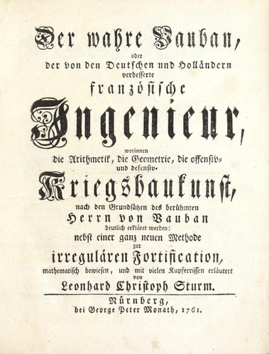Cover for Der wahre Vauban, oder, Der von den Deutschen und Holländern verbesserte französische Ingenieur