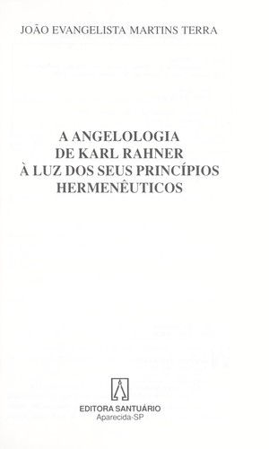 Cover for A angelologia de Karl Rahner