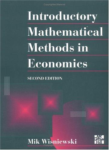 Cover for Introductory mathematical methods in economics
