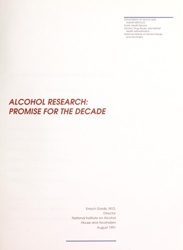 Cover for Alcohol research