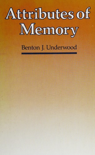 Cover for Attributes of memory