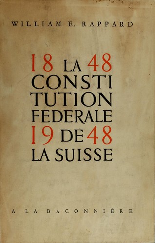 Cover for La Constitution fédérale de la Suisse