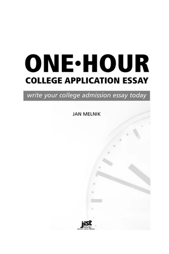 Cover for One-Hour College Applicaion Essay