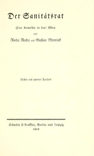 Cover for Der Sanitätsrat