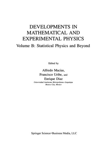 Cover for Developments in Mathematical and Experimental Physics