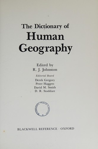 Cover for The Dictionary of human geography