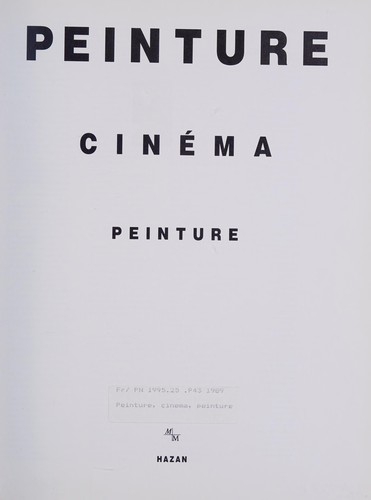 Cover for Peinture, cinéma, peinture
