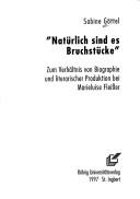 Cover for N atürlich sind es Bruchstücke