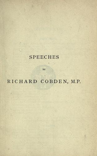 Cover for Speeches on questions of public policy
