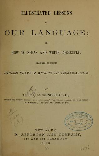 Cover for Illustrated lessons in our language
