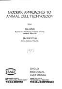 Cover for Modern approaches to animal cell technology