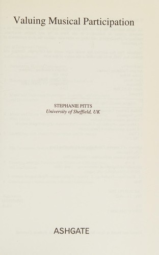 Cover for VALUING MUSICAL PARTICIPATION.