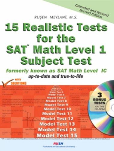 Cover for 15 Realistic Tests for the SAT Math Level 1 Subject Test (formerly known as Math Level 1C)