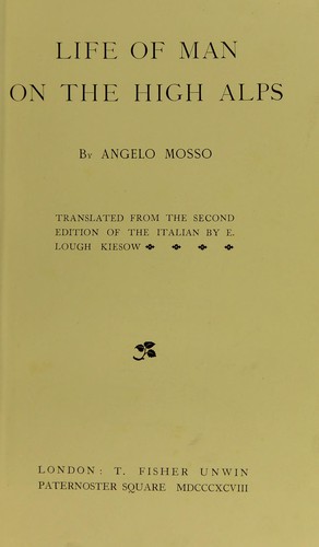 Cover for Life of man in the high Alps
