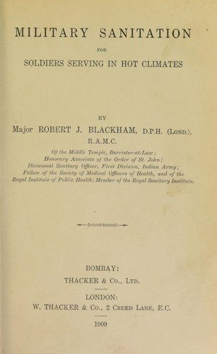 Cover for Military sanitation for soldiers serving in hot climates