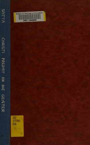 Cover for Christi Predigt an die Geister (1 Petr. 3, 19 ff.)