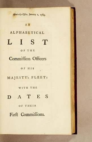 Cover for A list of the flag-officers of His Majesty's fleet