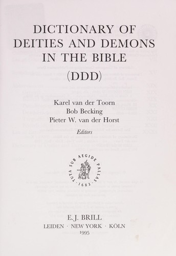 Cover for Dictionary of deities and demons in the Bible (DDD)