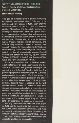Cover for Inventing atmospheric science