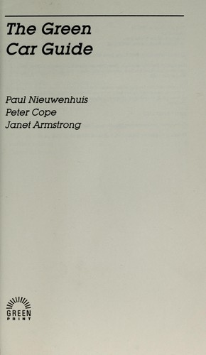 Cover for The Green Car Guide