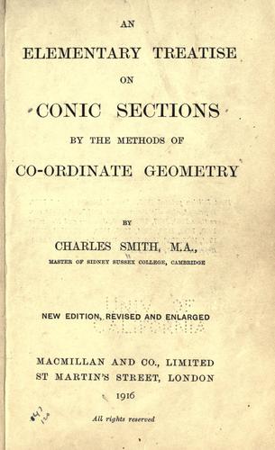 Cover for An elementary treatise on conic sections by the methods of co-ordinate geometry