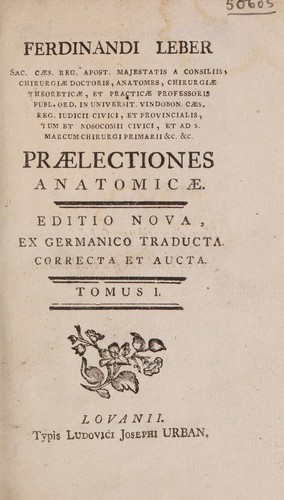 Cover for Praelectiones anatomicae