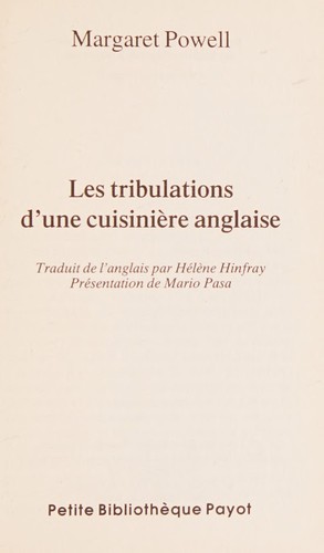 Cover for Les tribulations d'une cuisinière anglaise