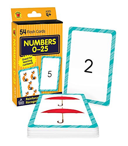 Cover for Carson Dellosa Numbers 0-25 Flash Cards―PreK-Grade 1 Double-Sided Cards With Animal Illustrations, Number Recognition and Counting Math Practice